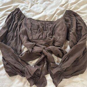 Brown Women's Crop Top